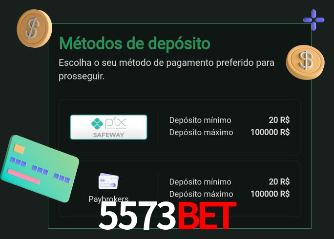 O cassino 5573Bet oferece uma grande variedade de métodos de pagamento